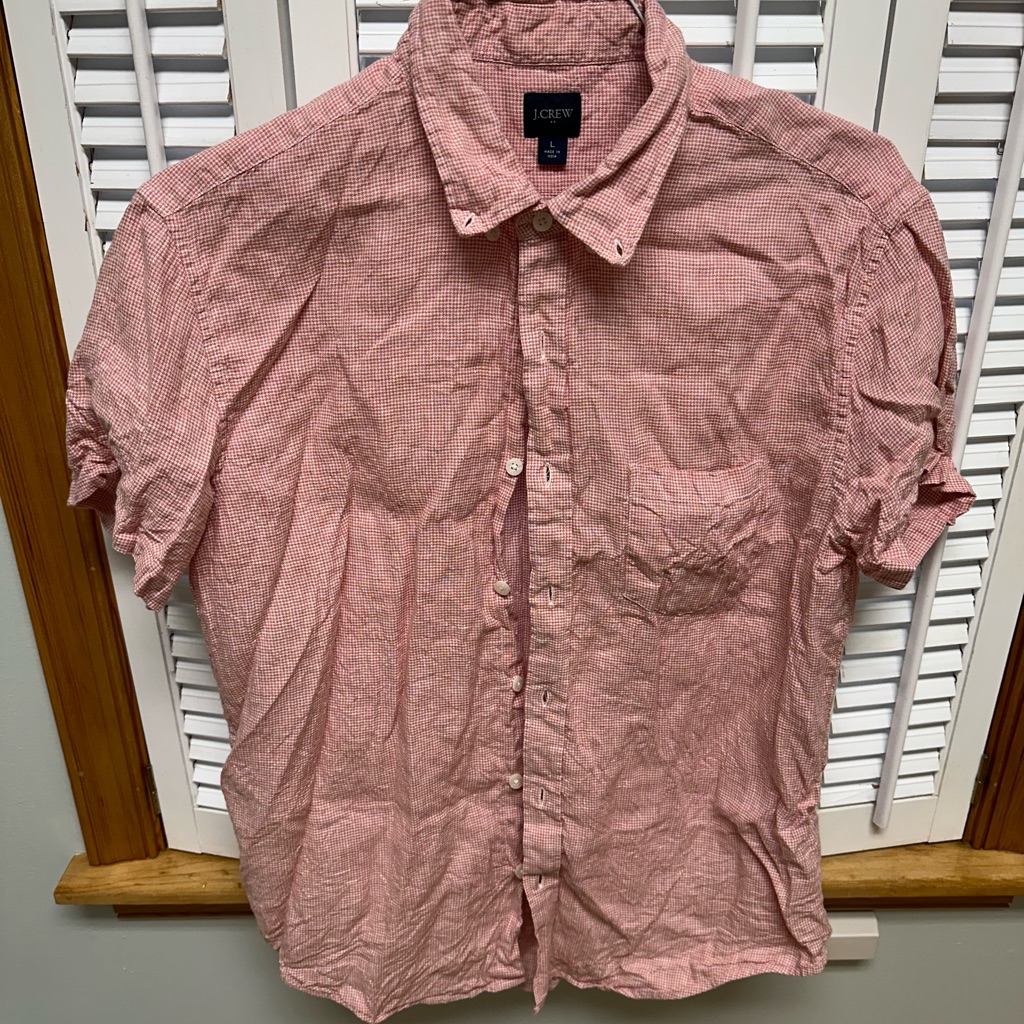 J Crew Large Men’s Short Sleeve Button Down Shirt